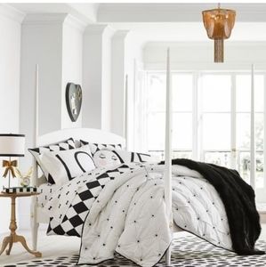 Pottery Barn Vaudeville white and black dot comforter & shams
